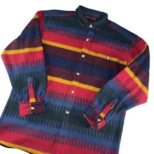 Pure Water Jacket Mens XL Multicolor Fleece Button Front Southwestern Western